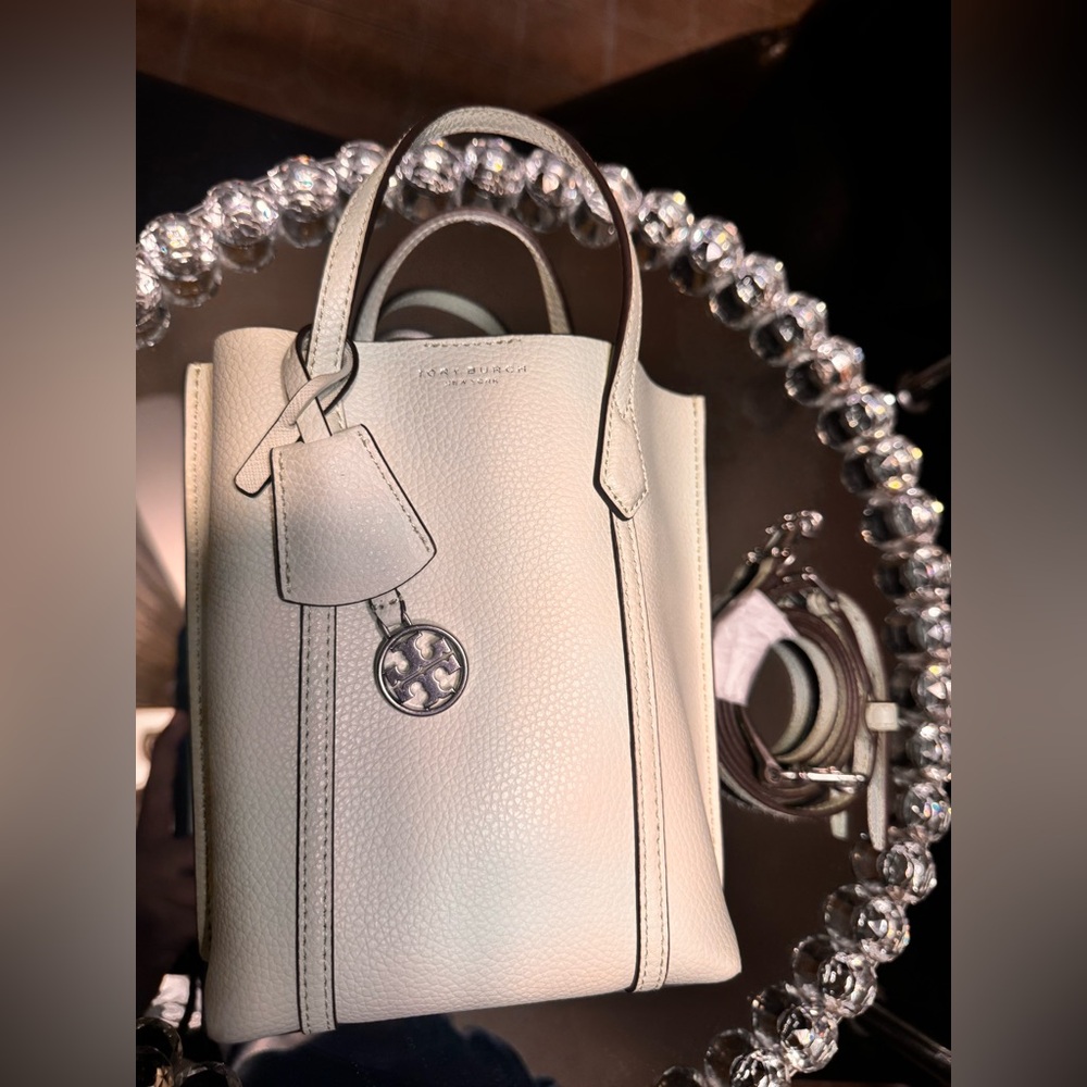 Brand New TORY BURCH Perry mini pebbled-leather tote. - Picture 13 of 15